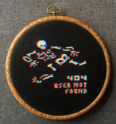 Photo of 404 User Not Found cross stitch pattern