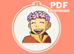 Photo of Aang cross stitch pattern