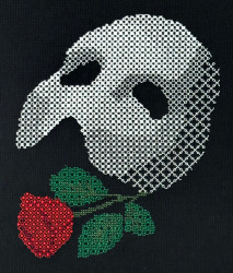 Photo of Blackwork Phantom Mask cross stitch pattern