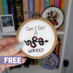 Photo of Can I get a WAHOO? Good Omens cross stitch pattern