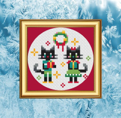 Photo of Christmas Cats cross stitch pattern