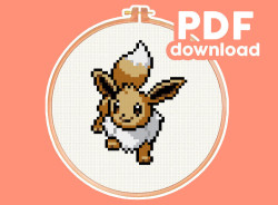 Photo of Eevee cross stitch pattern