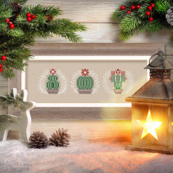 Photo of Festive Cacti cross stitch pattern