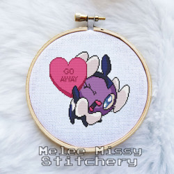 Photo of Go Away cross stitch pattern