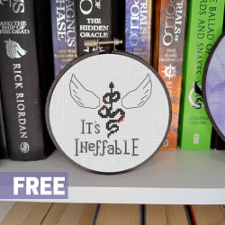 Photo of Good Omens cross stitch pattern