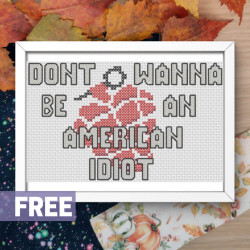 Photo of Green Day American Idiot cross stitch pattern