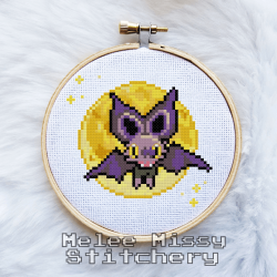 Photo of Hallow's Eve Noibat cross stitch pattern