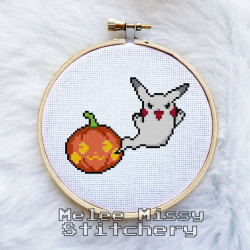 Photo of Haunted Pikachu Pumpkin cross stitch pattern