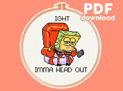 Photo of Imma head out cross stitch pattern