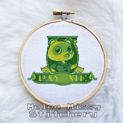 Photo of In Nook We Trust cross stitch pattern