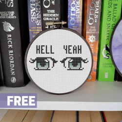 Photo of Jenna Marbles cross stitch pattern