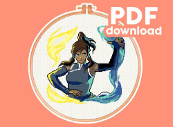 Photo of Korra cross stitch pattern