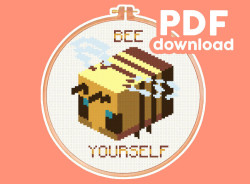 Photo of Minecraft Bee cross stitch pattern