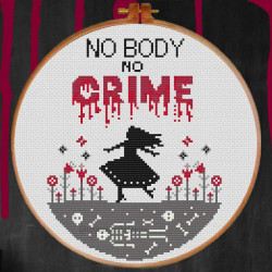 Photo of No Bodies No Crime cross stitch pattern