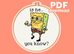Photo of Spongebob cross stitch pattern
